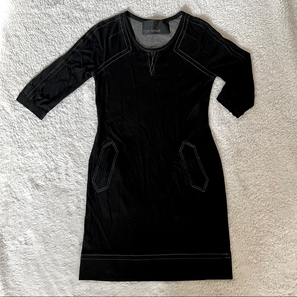 Yigal Azrouël Vintage Black Sheath Dress